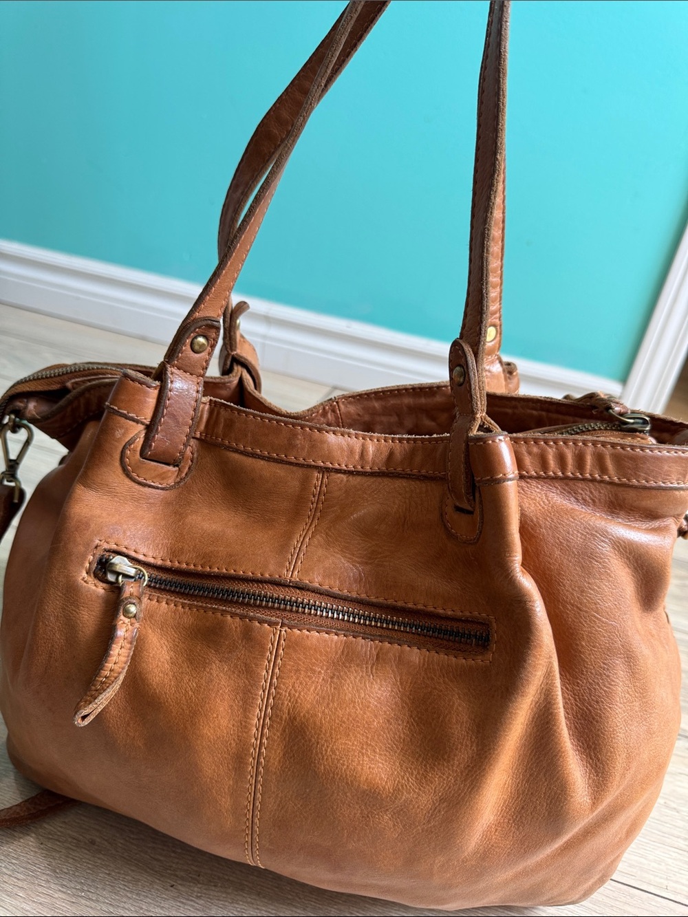 Woven Leather crossbody Bag - Picture 4 of 12